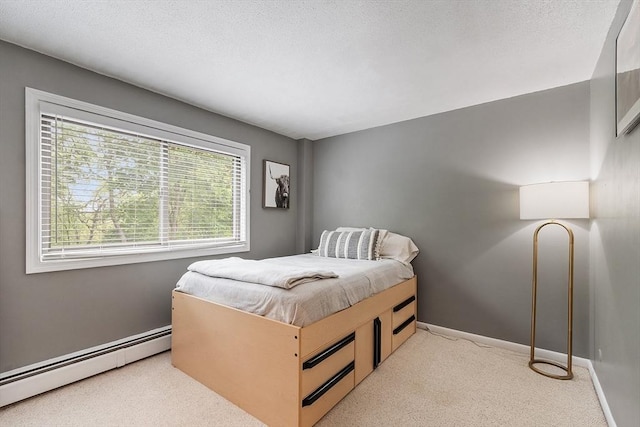 45 Macy St Unit B-205, Amesbury, MA 01913 - bedroom with baseboard heating, light colored carpet, and baseboards