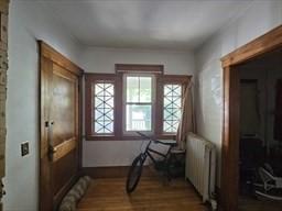 7 Kensington Rd, Worcester, MA 01602 - entryway featuring radiator heating unit and dark wood finished floors