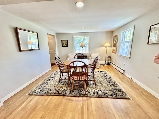 53 Washington St, Topsfield, MA 01983 - dining space featuring light wood-style floors and baseboard heating