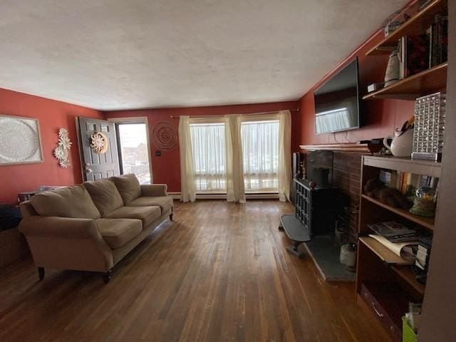 living area featuring wood finished floors