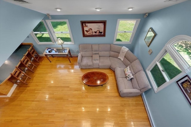 290 Mendell Rd, Rochester, MA 02770 - living area featuring light wood-style floors, plenty of natural light, and lofted ceiling