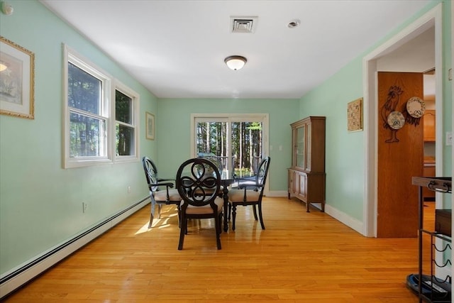 290 Mendell Rd, Rochester, MA 02770 - dining area featuring a baseboard radiator and light wood-type flooring