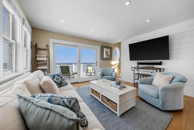 14 Stanton Ln, Scituate, MA 02066 - living room featuring wood finished floors and recessed lighting