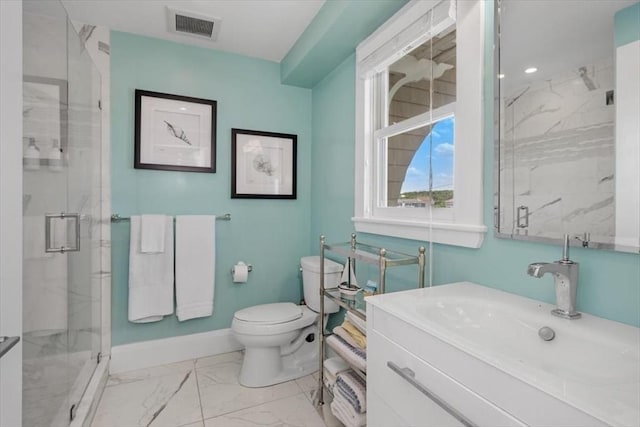 14 Stanton Ln, Scituate, MA 02066 - full bath featuring a marble finish shower, vanity, and marble finish flooring