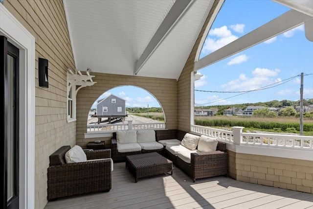 14 Stanton Ln, Scituate, MA 02066 - wooden deck with an outdoor hangout area
