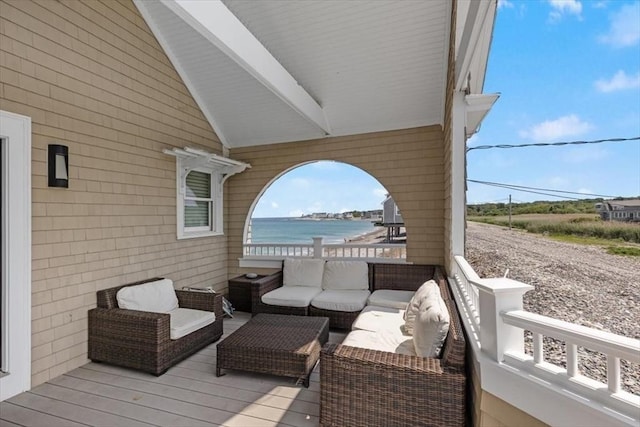 14 Stanton Ln, Scituate, MA 02066 - wooden terrace featuring outdoor lounge area and a water view
