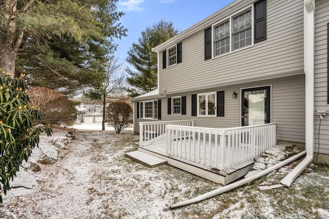 exterior space with a wooden deck