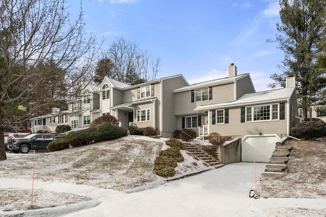 exterior space featuring a garage