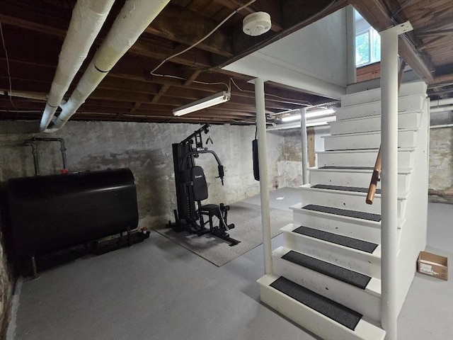 3 S Ter, Auburn, MA 01501 - basement featuring oil tank and stairs