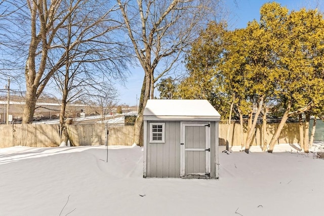 view of snow covered structure