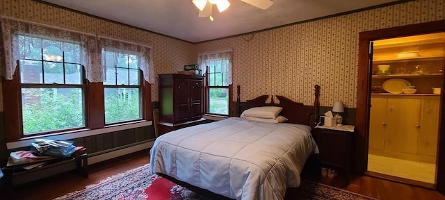 293 Cocasset St, Foxboro, MA 02035 - bedroom with wallpapered walls, wood finished floors, and ornamental molding