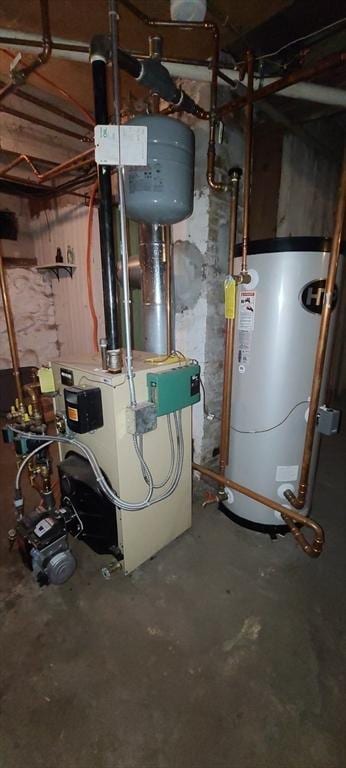 293 Cocasset St, Foxboro, MA 02035 - utility room featuring gas water heater and a heating unit