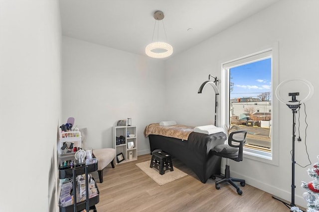 bedroom featuring light hardwood / wood-style flooring