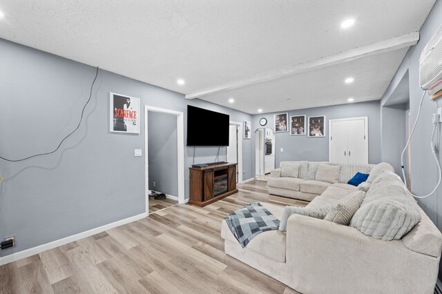 18 Gordon St, Worcester, MA 01604 - living area with light wood-style flooring and recessed lighting