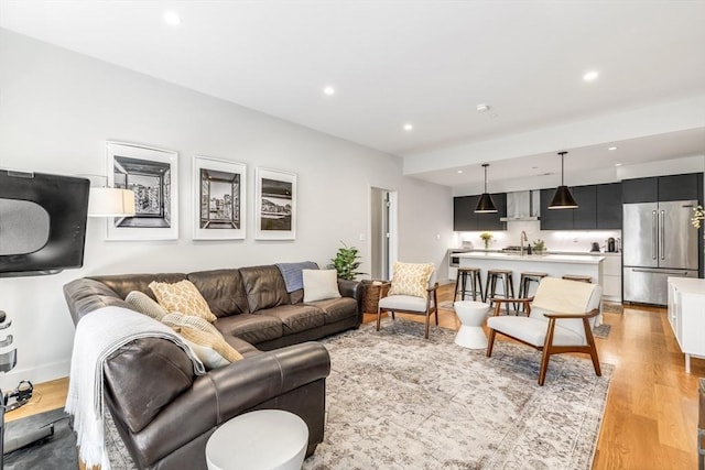 531-533 E 2nd St Unit 202, Boston, MA 02127 - living room with recessed lighting and light wood-style flooring