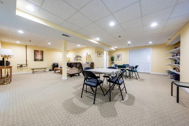 19 Longwood Rd Unit 243, Mashpee, MA 02649 - carpeted dining space with a drop ceiling, baseboards, and recessed lighting