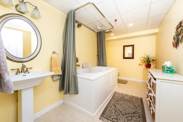 19 Longwood Rd Unit 243, Mashpee, MA 02649 - full bathroom featuring toilet, a drop ceiling, recessed lighting, and baseboards