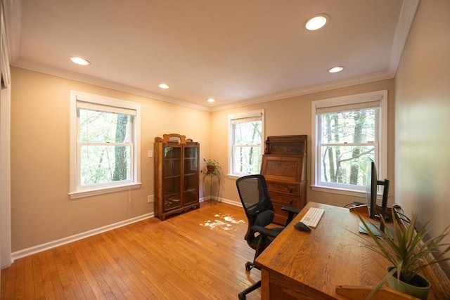 13 Valleywood Rd, Hopkinton, MA 01748 - office space featuring healthy amount of natural light, light wood finished floors, baseboards, recessed lighting, and ornamental molding