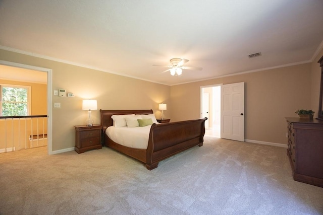 13 Valleywood Rd, Hopkinton, MA 01748 - bedroom featuring crown molding, light carpet, baseboards, and ceiling fan