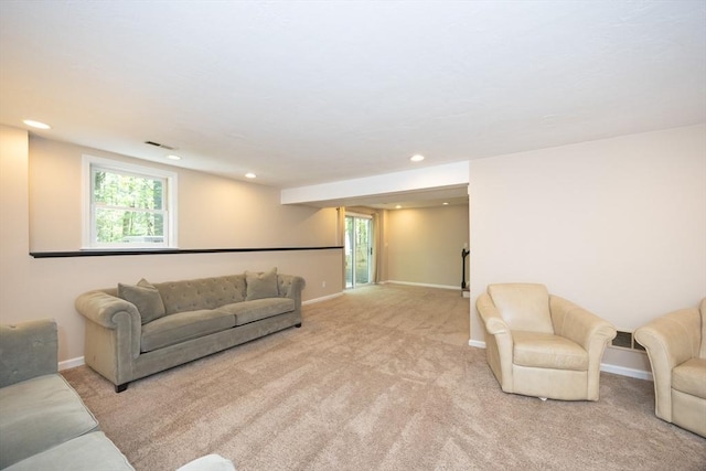 13 Valleywood Rd, Hopkinton, MA 01748 - carpeted living area featuring baseboards and recessed lighting