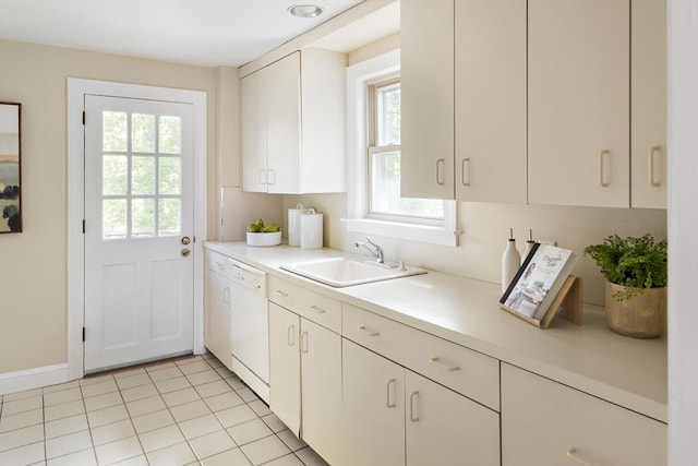159 Payson Rd, Brookline, MA 02467 - kitchen with a sink, white dishwasher, healthy amount of natural light, and light countertops