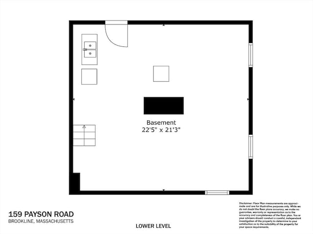 159 Payson Rd, Brookline, MA 02467 - floor plan / room layout