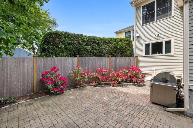 1488 Washington St Unit 1488, Newton, MA 02465 - fenced backyard featuring a patio area and a grill