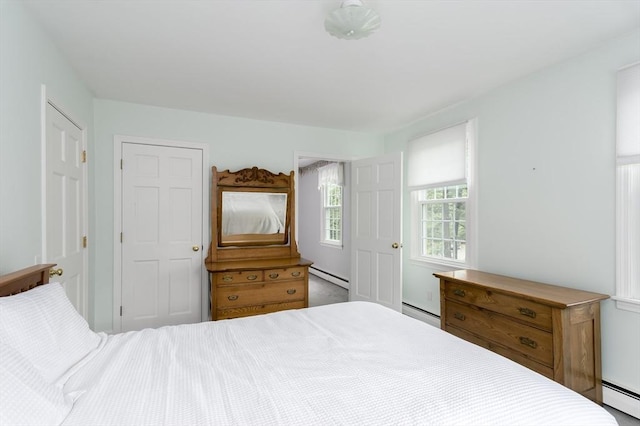 bedroom with baseboard heating