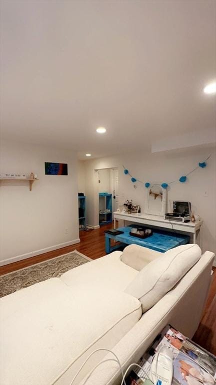 64 Bryon Rd Unit 1, Boston, MA 02467 - living room with wood finished floors and recessed lighting