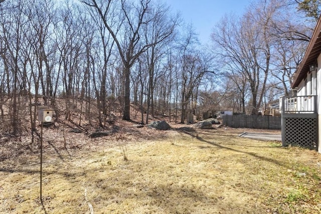 view of yard with fence