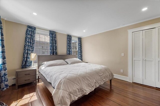 12 Salem St Unit 2, Haverhill, MA 01835 - bedroom with baseboards, crown molding, and wood-type flooring