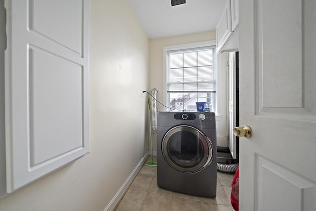 1 Chapin Cir, Randolph, MA 02368 - washroom featuring washer / dryer, light tile patterned flooring, and baseboards