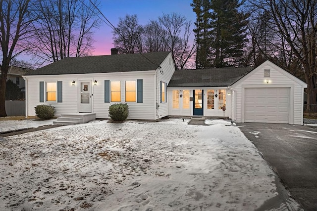 view of front of home featuring a garage