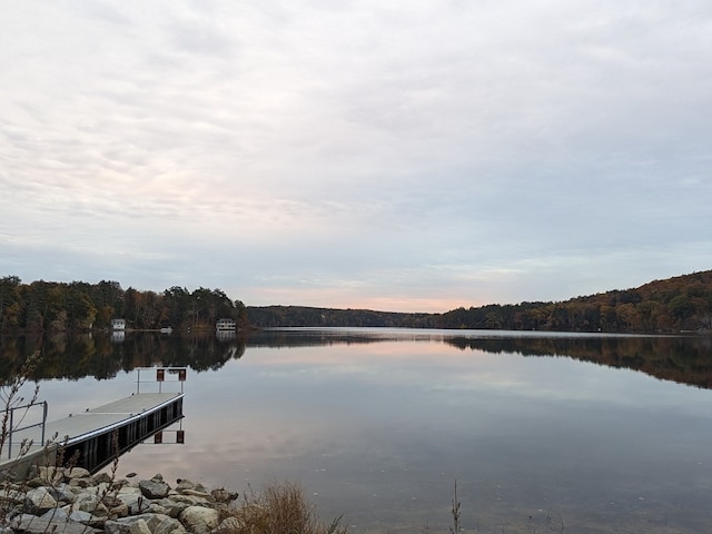 view of water feature featuring a boat dock