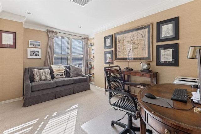 300 Boylston St Unit 517, Boston, MA 02116 - office featuring baseboards, ornamental molding, and carpet
