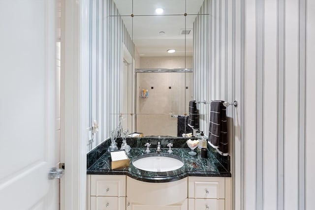 300 Boylston St Unit 517, Boston, MA 02116 - bathroom featuring vanity and a stall shower