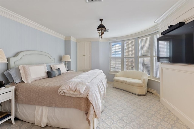 300 Boylston St Unit 517, Boston, MA 02116 - bedroom with crown molding, carpet flooring, and baseboards