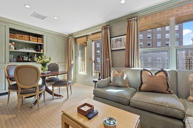 300 Boylston St Unit 517, Boston, MA 02116 - living room featuring recessed lighting and light colored carpet