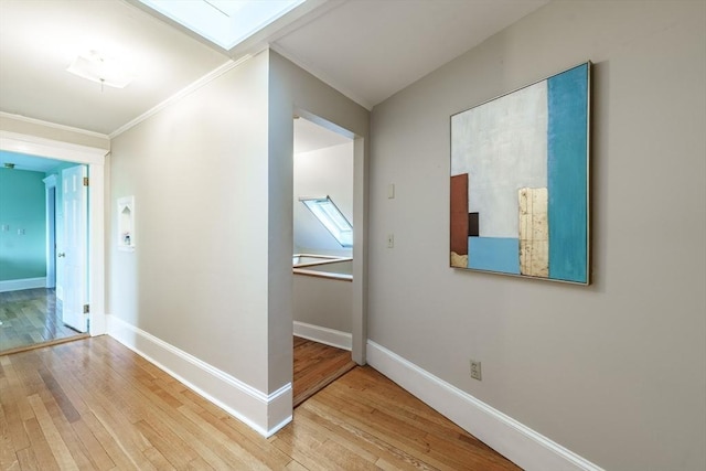 61 Crescent St Unit 6, Northampton, MA 01060 - corridor featuring hardwood / wood-style floors, baseboards, and ornamental molding