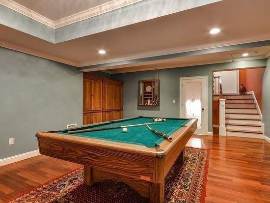 3 Regency Rdg, Andover, MA 01810 - playroom with ornamental molding, wood finished floors, billiards, and recessed lighting