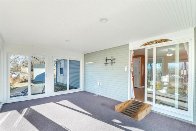 view of unfurnished sunroom