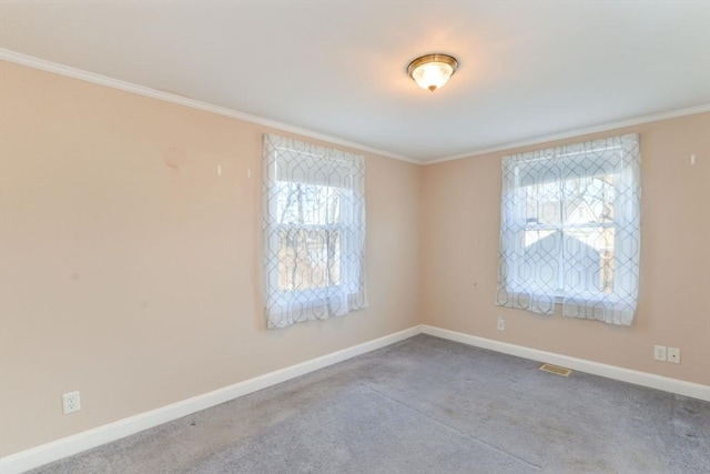 empty room with ornamental molding