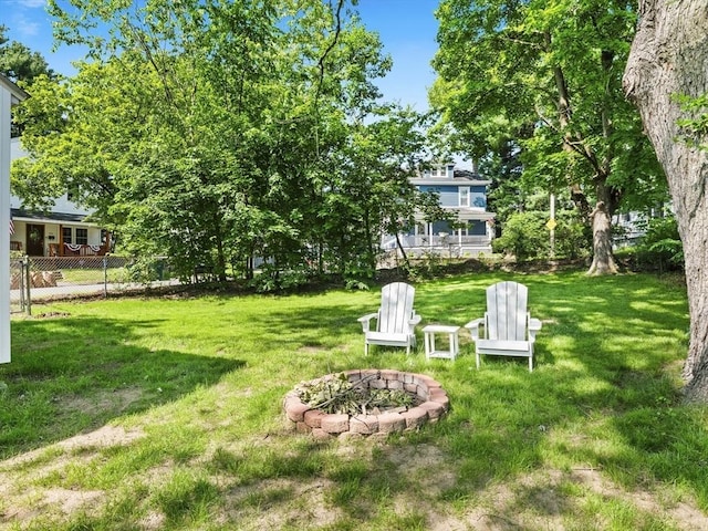 307 Boutelle St, Fitchburg, MA 01420 - view of yard featuring a fire pit