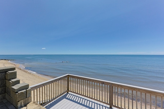 property view of water featuring a view of the beach