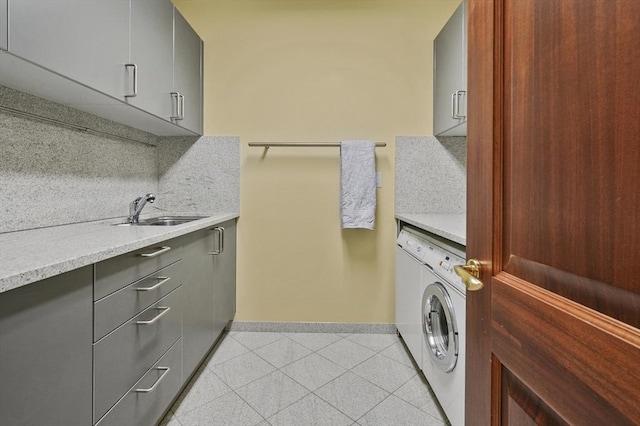 2 Azalea Way, Boxford, MA 01921 - laundry room featuring cabinet space, separate washer and dryer, and light tile patterned floors