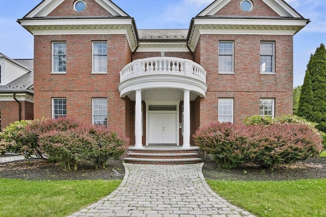 2 Azalea Way, Boxford, MA 01921 - view of front of home with a balcony and brick siding