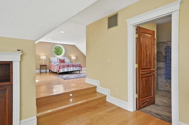2 Azalea Way, Boxford, MA 01921 - hallway with wood finished floors and vaulted ceiling