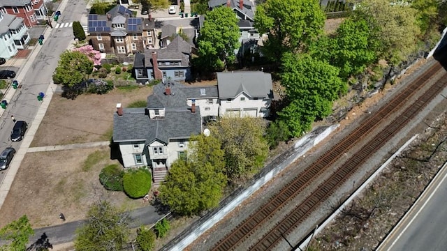 drone / aerial view with a residential view