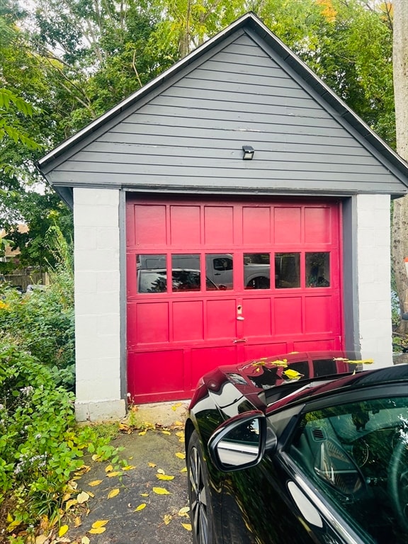 view of garage