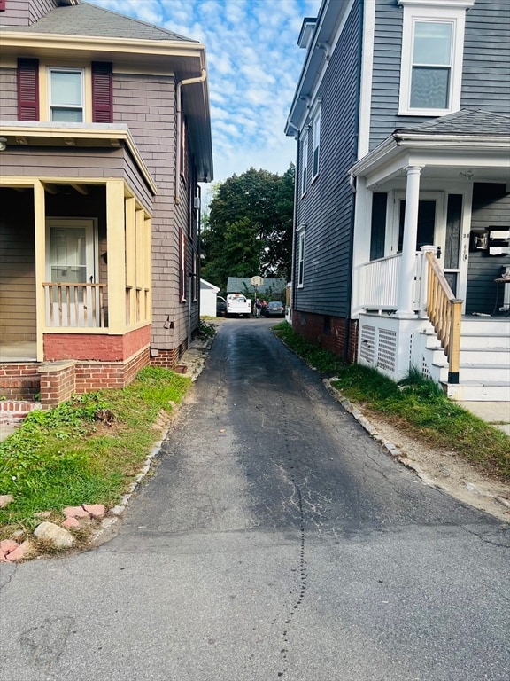 view of home's exterior featuring a porch